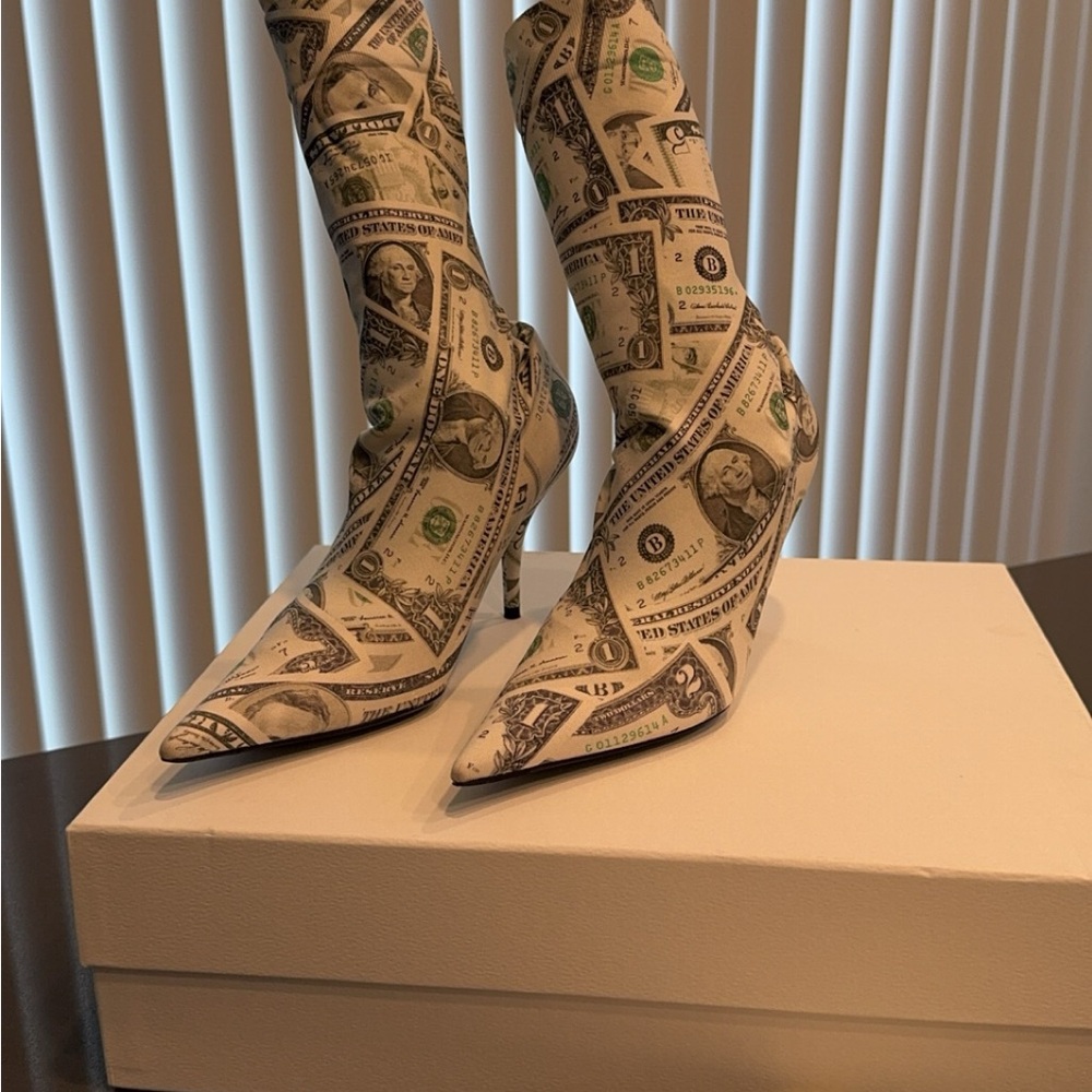 Balenciaga Money Knife Heel Bootie Boot 5.5 - Picture 2 of 6